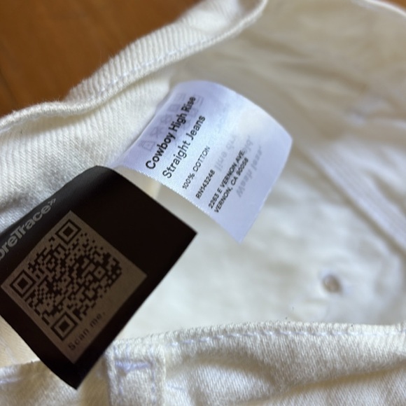 Reformation Jeans - white - size 30 - cowboy high rise straight jeans - Picture 5 of 6